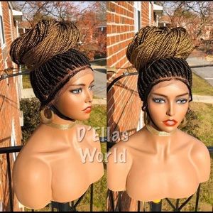 Ready to ship 360 ombre box braids wig